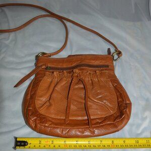 Fossil crossbody purse brown soft leather multi pockets